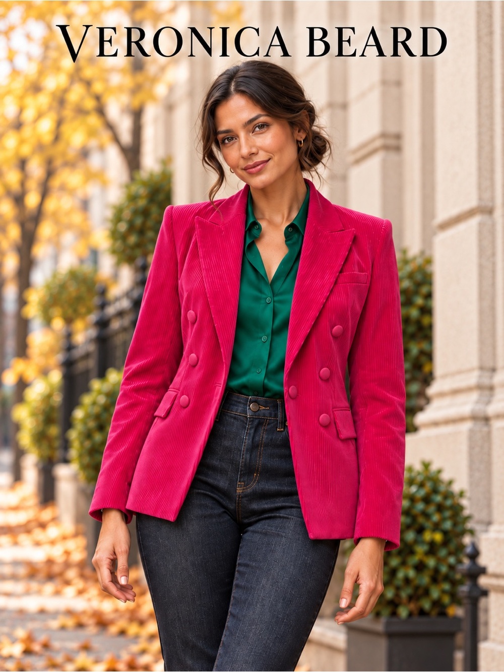 Veronica Beard Gaya Dickey Jacket Hot Pink Corduroy Blazer NWT Size 6